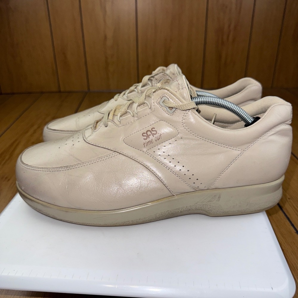 SAS Time Out Mens Bone Leather Walking Shoes Sneakers Size 12 WW Extra Wide